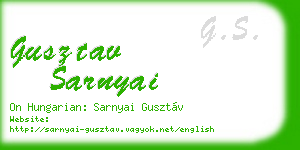 gusztav sarnyai business card